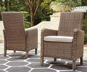 Beachcroft Outdoor Arm Chair with Cushion (Set of 2) - 46 Furniture and Mattress Gallery