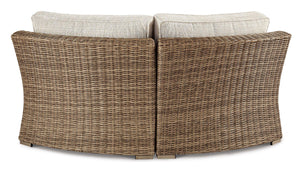 Beachcroft Outdoor Curved Corner Chair with Cushion - 46 Furniture and Mattress Gallery