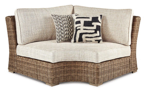 Beachcroft Outdoor Curved Corner Chair with Cushion - 46 Furniture and Mattress Gallery