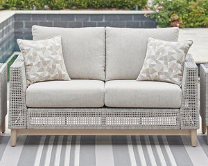 Seton Creek Outdoor Loveseat with Cushion - 46 Furniture and Mattress Gallery