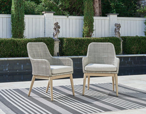 Seton Creek Outdoor Dining Arm Chair (Set of 2) - 46 Furniture and Mattress Gallery