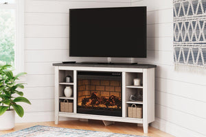 Dorrinson Corner TV Stand with Electric Fireplace - 46 Furniture and Mattress Gallery