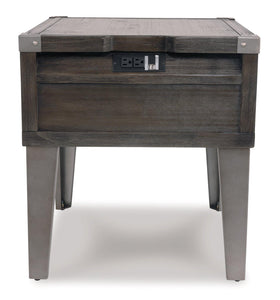 Todoe End Table with USB Ports & Outlets - 46 Furniture and Mattress Gallery