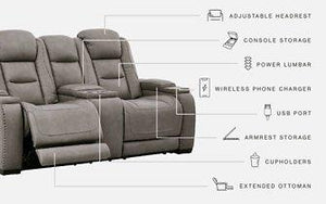 The Man-Den Power Reclining Loveseat with Console - 46 Furniture and Mattress Gallery
