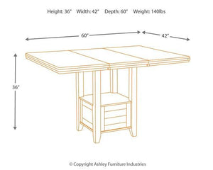 Haddigan Counter Height Dining Extension Table - 46 Furniture and Mattress Gallery