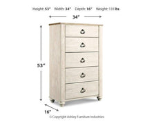 Load image into Gallery viewer, Willowton Chest of Drawers - 46 Furniture and Mattress Gallery

