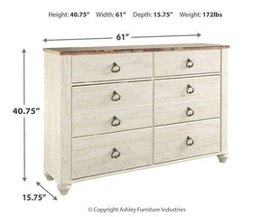 Willowton Dresser and Mirror - 46 Furniture and Mattress Gallery