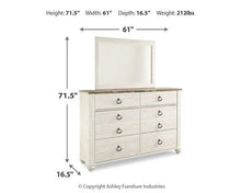 Load image into Gallery viewer, Willowton Dresser and Mirror - 46 Furniture and Mattress Gallery
