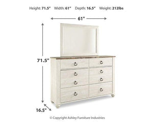 Willowton Dresser and Mirror - 46 Furniture and Mattress Gallery