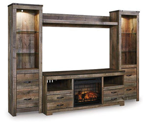 Trinell 4-Piece Entertainment Center with Electric Fireplace - 46 Furniture and Mattress Gallery