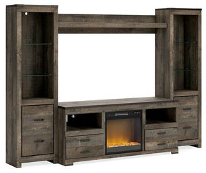 Trinell 4-Piece Entertainment Center with Electric Fireplace - 46 Furniture and Mattress Gallery