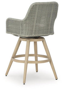 Seton Creek Outdoor Bar Height Barstool with Cushion (Set of 2) - 46 Furniture and Mattress Gallery