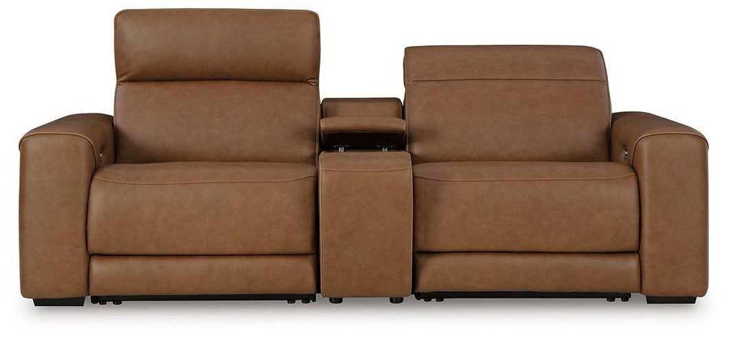 Magic Man Power Reclining Sectional Loveseat with Console - 46 Furniture and Mattress Gallery