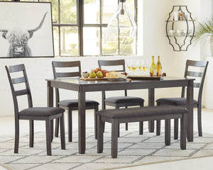 Bridson Dining Table and Chairs with Bench (Set of 6) - 46 Furniture and Mattress Gallery