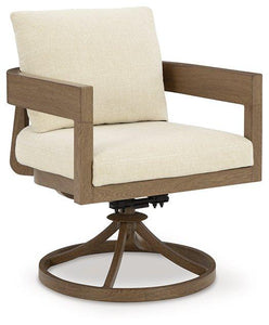 Serene Bay Outdoor Swivel Dining Chair with Cushion (Set of 2) - 46 Furniture and Mattress Gallery