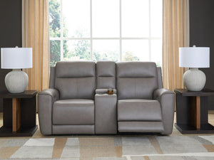 5Z-Comfort Power Reclining Loveseat with Console - 46 Furniture and Mattress Gallery