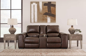 Alessandro Power Reclining Loveseat with Console - 46 Furniture and Mattress Gallery