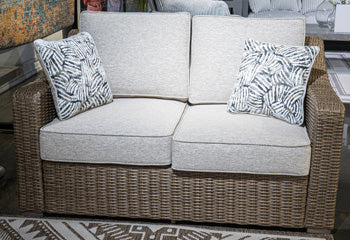 Laguna Heights Outdoor Loveseat with Cushion - 46 Furniture and Mattress Gallery