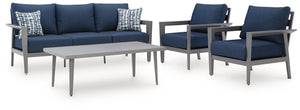 Gali Outdoor Sofa/Chairs/Table Set (Set of 4)