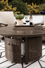 Load image into Gallery viewer, Paradise Trail Paradise Trail Fire Pit Table with 4 Nuvella Swivel Lounge Chairs
